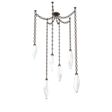 Hammerton SNB0050-06-FB-CC-CH2-L3 - Rock Crystal Multi Light Pendant Multi Port Canopy Flat Bronze