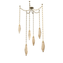Hammerton SNB0050-06-GB-CB-CH1-L1 - Rock Crystal Multi Light Pendant Multi Port Canopy Gilded Brass