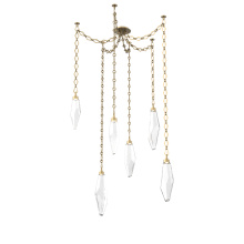 Hammerton SNB0050-06-GB-CC-CH1-L3 - Rock Crystal Multi Light Pendant Multi Port Canopy Gilded Brass