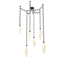 Hammerton SNB0050-06-MB-CA-CH3-L1 - Rock Crystal Multi Light Pendant Multi Port Canopy Matte Black