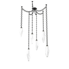 Hammerton SNB0050-06-MB-CC-CH2-L1 - Rock Crystal Multi Light Pendant Multi Port Canopy Matte Black