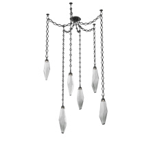 Hammerton SNB0050-06-MB-CS-CH1-L3 - Rock Crystal Multi Light Pendant Multi Port Canopy Matte Black