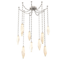 Hammerton SNB0050-09-BS-CA-CH1-L3 - Rock Crystal Multi Light Pendant Multi Port Canopy Beige Silver