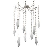 Hammerton SNB0050-09-BS-CS-CH2-L3 - Rock Crystal Multi Light Pendant Multi Port Canopy Beige Silver