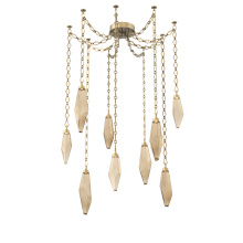Hammerton SNB0050-09-GB-CB-CH1-L1 - Rock Crystal Multi Light Pendant Multi Port Canopy Gilded Brass