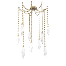 Hammerton SNB0050-09-GB-CC-CH1-L1 - Rock Crystal Multi Light Pendant Multi Port Canopy Gilded Brass