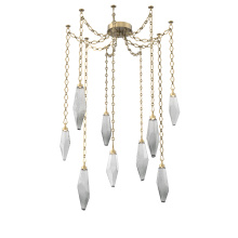 Hammerton SNB0050-09-GB-CS-CH1-L1 - Rock Crystal Multi Light Pendant Multi Port Canopy Gilded Brass