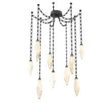 Hammerton SNB0050-09-MB-CA-CH3-L1 - Rock Crystal Multi Light Pendant Multi Port Canopy Matte Black