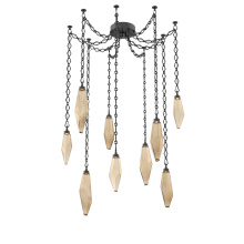 Hammerton SNB0050-09-MB-CB-CH1-L3 - Rock Crystal Multi Light Pendant Multi Port Canopy Matte Black