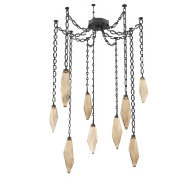 Hammerton SNB0050-09-MB-CB-CH2-L1 - Rock Crystal Multi Light Pendant Multi Port Canopy Matte Black