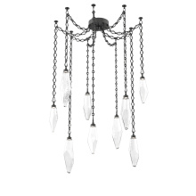 Hammerton SNB0050-09-MB-CC-CH1-L3 - Rock Crystal Multi Light Pendant Multi Port Canopy Matte Black