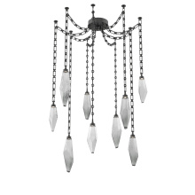 Hammerton SNB0050-09-MB-CS-CH3-L1 - Rock Crystal Multi Light Pendant Multi Port Canopy Matte Black