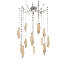 Hammerton SNB0050-12-BS-CB-CH1-L1 - Rock Crystal Multi Light Pendant Multi Port Canopy Beige Silver
