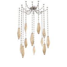 Hammerton SNB0050-12-BS-CB-CH3-L1 - Rock Crystal Multi Light Pendant Multi Port Canopy Beige Silver