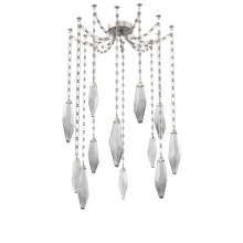 Hammerton SNB0050-12-BS-CS-CH3-L3 - Rock Crystal Multi Light Pendant Multi Port Canopy Beige Silver