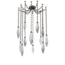 Hammerton SNB0050-12-FB-CS-CH1-L1 - Rock Crystal Multi Light Pendant Multi Port Canopy Flat Bronze