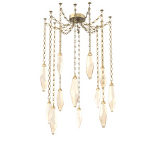 Hammerton SNB0050-12-GB-CA-CH1-L1 - Rock Crystal Multi Light Pendant Multi Port Canopy Gilded Brass