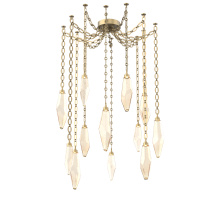Hammerton SNB0050-12-GB-CA-CH2-L1 - Rock Crystal Multi Light Pendant Multi Port Canopy Gilded Brass