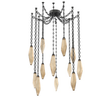 Hammerton SNB0050-12-MB-CB-CH2-L1 - Rock Crystal Multi Light Pendant Multi Port Canopy Matte Black