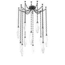 Hammerton SNB0050-12-MB-CC-CH1-L1 - Rock Crystal Multi Light Pendant Multi Port Canopy Matte Black