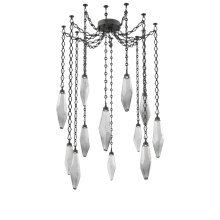 Hammerton SNB0050-12-MB-CS-CH1-L1 - Rock Crystal Multi Light Pendant Multi Port Canopy Matte Black