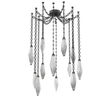 Hammerton SNB0050-12-MB-CS-CH2-L3 - Rock Crystal Multi Light Pendant Multi Port Canopy Matte Black