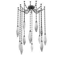Hammerton SNB0050-12-MB-CS-CH3-L1 - Rock Crystal Multi Light Pendant Multi Port Canopy Matte Black