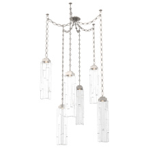 Hammerton SNB0056-06-BS-LC-CH2-L3 - Ledgestone Multi Light Pendant Multi Port Canopy Beige Silver