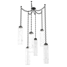 Hammerton SNB0056-06-MB-LC-CH2-L1 - Ledgestone Multi Light Pendant Multi Port Canopy Matte Black