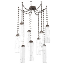 Hammerton SNB0056-09-FB-LC-CH1-L3 - Ledgestone Multi Light Pendant Multi Port Canopy Flat Bronze