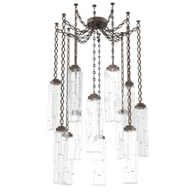 Hammerton SNB0056-12-FB-LC-CH2-L3 - Ledgestone Multi Light Pendant Multi Port Canopy Flat Bronze