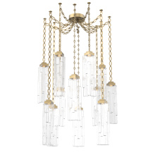 Hammerton SNB0056-12-GB-LC-CH2-L3 - Ledgestone Multi Light Pendant Multi Port Canopy Gilded Brass