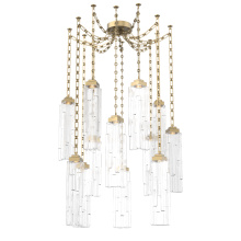 Hammerton SNB0056-12-GB-LC-CH3-L3 - Ledgestone Multi Light Pendant Multi Port Canopy Gilded Brass