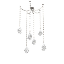Hammerton SNB0059-06-BS-BC-CH1-L3 - Blossom Multi Light Pendant Multi Port Canopy Beige Silver