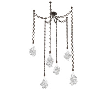 Hammerton SNB0059-06-FB-BC-CH2-L3 - Blossom Multi Light Pendant Multi Port Canopy Flat Bronze