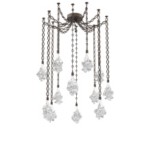 Hammerton SNB0059-12-FB-BC-CH2-L3 - Blossom Multi Light Pendant Multi Port Canopy Flat Bronze