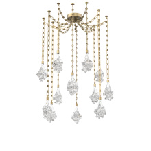 Hammerton SNB0059-12-GB-BC-CH3-L3 - Blossom Multi Light Pendant Multi Port Canopy Gilded Brass