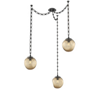 Hammerton SNB0062-03-MB-B-CH3-E2 - Aster Bulb Multi Light Pendant Multi Port Canopy Matte Black