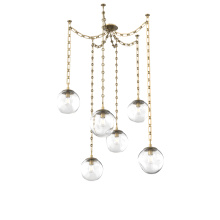 Hammerton SNB0062-06-GB-C-CH3-E2 - Aster Bulb Multi Light Pendant Multi Port Canopy Gilded Brass