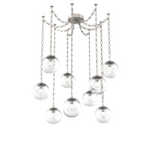 Hammerton SNB0062-09-BS-C-CH1-E2 - Aster Bulb Multi Light Pendant Multi Port Canopy Beige Silver