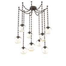 Hammerton SNB0062-09-FB-A-CH3-E2 - Aster Bulb Multi Light Pendant Multi Port Canopy Flat Bronze