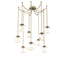 Hammerton SNB0062-09-GB-A-CH1-E2 - Aster Bulb Multi Light Pendant Multi Port Canopy Gilded Brass