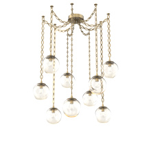 Hammerton SNB0062-09-GB-A-CH2-E2 - Aster Bulb Multi Light Pendant Multi Port Canopy Gilded Brass