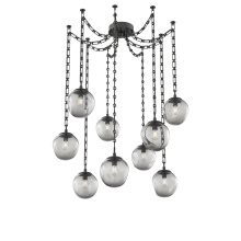 Hammerton SNB0062-09-MB-S-CH3-E2 - Aster Bulb Multi Light Pendant Multi Port Canopy Matte Black