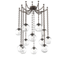 Hammerton SNB0062-12-FB-C-CH2-E2 - Aster Bulb Multi Light Pendant Multi Port Canopy Flat Bronze