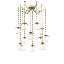 Hammerton SNB0062-12-GB-A-CH3-E2 - Aster Bulb Multi Light Pendant Multi Port Canopy Gilded Brass