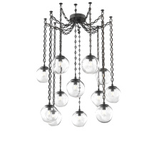 Hammerton SNB0062-12-MB-C-CH2-E2 - Aster Bulb Multi Light Pendant Multi Port Canopy Matte Black