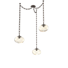 Hammerton SNB0064-03-FB-A-CH3-E2 - Nova Bulb Multi Light Pendant Multi Port Canopy Flat Bronze
