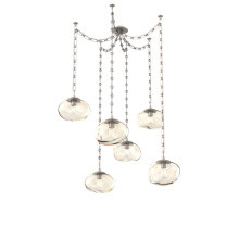 Hammerton SNB0064-06-BS-A-CH3-E2 - Nova Bulb Multi Light Pendant Multi Port Canopy Beige Silver