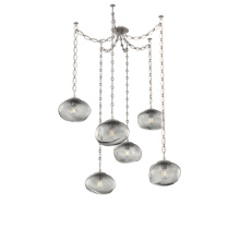 Hammerton SNB0064-06-BS-S-CH2-E2 - Nova Bulb Multi Light Pendant Multi Port Canopy Beige Silver